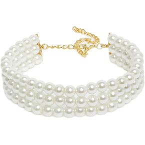 I Jewels Handcrafted 3 Layer Light Weighted Beaded Choker For Women/Girls (ML251)