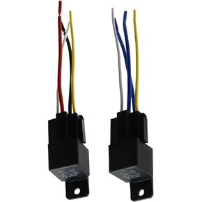 2 Pcs JD-2912 4 Pin DC 48V 40A Relay Multi-Purpose Automotive Relay Heavy Duty Standard Relay for Car Motor, Auto Universal Replacement Accessories with Harness
