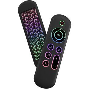 LUVI Air Mouse Remote Control Mouse Wireless Mini Keyboard 2.4G & BT5.2 Motion Sensing Backlit Rechargeable Compatible with Android TV Box/PC/Smart TV/Projector/All-in-one PC/MAC