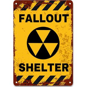 Vintage Metal Tin Sign Fallout SHELTER Metal Sign for Home Office Bar Pub Cafe Man Cave, Retro Wall Art Tin Plaque Decor 8x12 Inch