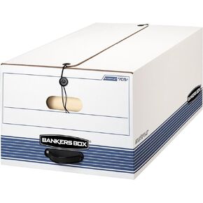 Bankers Box STOR/FILE Medium-Duty Storage Boxes, FastFold, String and Button, Legal, 4 Pack (0070503)