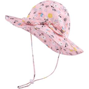 قبعة شمس من القطن الخالص قابلة للتنفس للأطفال الصغار والرضع قابلة للطي للحماية من الأشعة فوق البنفسجية على شكل فيونكة قبعات صيفية للشاطئ المرنة in Kuwait