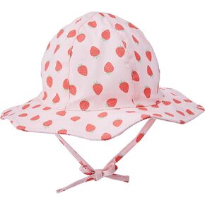 Sun Hats UPF 50+ Sun Protection Bucket Hats for Baby Girls Infant Beach Hat with Wide Brim Kids Caps Pink