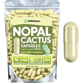 كبسولات الصبار نوترا نوبال من XPRS - مكمل التين الشوكي مسحوق نوبال من المكسيك - غني بالألياف الغذائية والكالسيوم وفيتامين C - غذاء نوبال الفائق للهضم - 180 قطعة in Kuwait