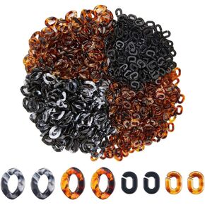 SUPERFINDINGS About 800Pcs Transparent Acrylic Linking Rings 4 Styles Quick Link Connectors Oval Twist Link Chain Rings for Earring Necklace Jewelry Eyeglass Chain DIY Craft Making