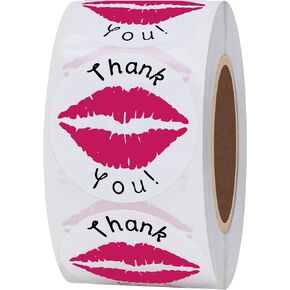 Hybsk Thank You Pink Kissing Lips Envelope Seals Stickers Total 300 Per Roll