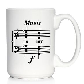 Bevvee Music Is My Forte Ceramic Coffee Mug for Musicians - 11 oz in Saudi Arabia