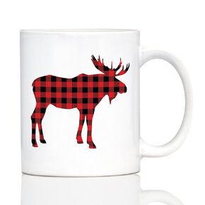 Moose Coffee Mug - Cabin Themed Gifts or Rustic Decor for Women and Men - 11oz White Ceramic Mug