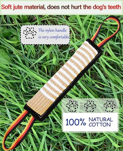 لعبة شد الكلب وسادة عض من الجوت القوية - معدات تدريب متينة - لعبة تفاعلية للكلاب الكبيرة والصغيرة من الجرو إلى الكلاب الكبيرة in Kuwait