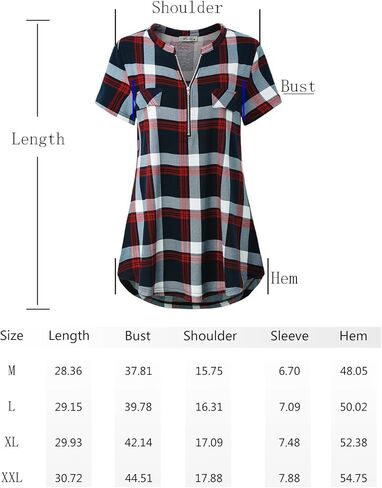 قميص نسائي كاجوال بسحاب ورقبة على شكل حرف V وأكمام قصيرة in Kuwait