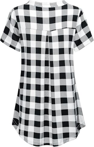 قميص نسائي كاجوال بسحاب ورقبة على شكل حرف V وأكمام قصيرة in Kuwait