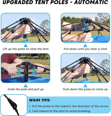 Pop Up Camping Tent 4 People Automatic Tents for Camping Instant Tent Waterproof Windproof for Camping Hiking Mountaineering in Saudi Arabia