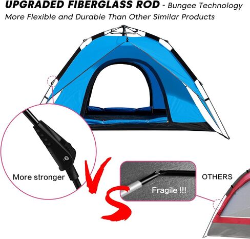 Pop Up Camping Tent 4 People Automatic Tents for Camping Instant Tent Waterproof Windproof for Camping Hiking Mountaineering in Saudi Arabia