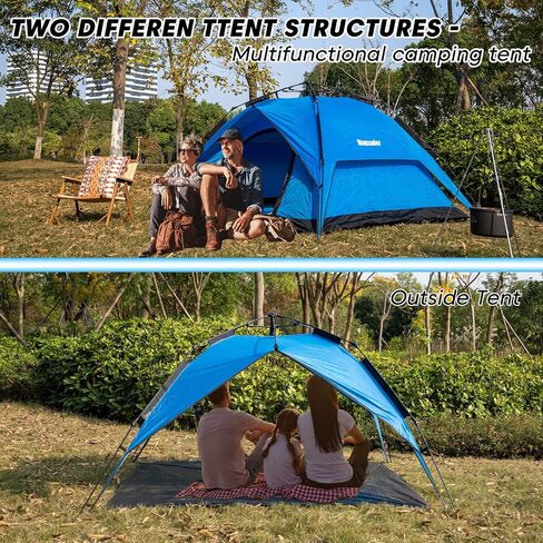 Pop Up Camping Tent 4 People Automatic Tents for Camping Instant Tent Waterproof Windproof for Camping Hiking Mountaineering in Saudi Arabia