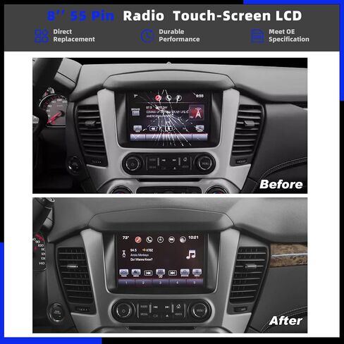 DJ080PA-01A 8 بوصة 55 دبوس شاشة LCD تعمل باللمس وراديو ملاحة متوافق مع شيفروليه سيلفرادو سوبربان تاهو وجي إم سي يوكون سييرا 2015-2018 استبدال محول الأرقام in Saudi Arabia