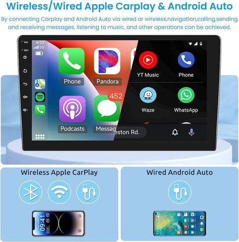 2G 64G ستيريو سيارة أندرويد لتويوتا ياريس فيوس 2007-2014، راديو السيارة اللاسلكي CarPlay Android Auto، 9 بوصة تعمل باللمس وحدة الرأس واي فاي نظام تحديد المواقع والملاحة FM / RDS مرحبا فاي بلوتوث سيارة الصوت الاحتياطية الكاميرا in Saudi Arabia