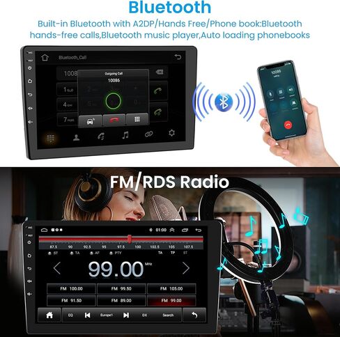 2G 64G ستيريو سيارة أندرويد لتويوتا ياريس فيوس 2007-2014، راديو السيارة اللاسلكي CarPlay Android Auto، 9 بوصة تعمل باللمس وحدة الرأس واي فاي نظام تحديد المواقع والملاحة FM / RDS مرحبا فاي بلوتوث سيارة الصوت الاحتياطية الكاميرا in Saudi Arabia