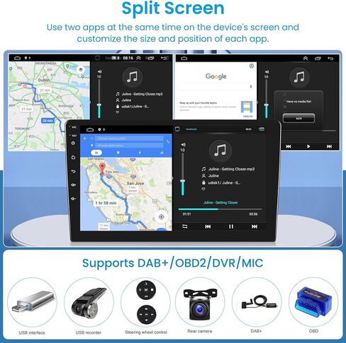 2G 64G ستيريو سيارة أندرويد لتويوتا ياريس فيوس 2007-2014، راديو السيارة اللاسلكي CarPlay Android Auto، 9 بوصة تعمل باللمس وحدة الرأس واي فاي نظام تحديد المواقع والملاحة FM / RDS مرحبا فاي بلوتوث سيارة الصوت الاحتياطية الكاميرا in Saudi Arabia