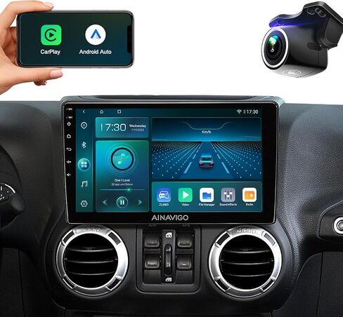 Qualcomm 8 Core 10.2'' Car Radio Stereo for Jeep Wrangler JK Compass Grand Cherokee Dodge with Android12/5G WiFi/Wireless carplay/Android auto/Touchscreen/GPS Navigation/Bluetooth/FM/HD Backup Camera in Saudi Arabia