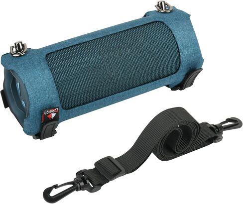 جراب TXEsign صلب للسفر لهاتف JBL Flip 6 مكبر صوت بلوتوث، جراب EVA غطاء مكبر صوت صلب قابل للطي 6 غطاء بديل مع حزام كتف (أزرق) in Saudi Arabia
