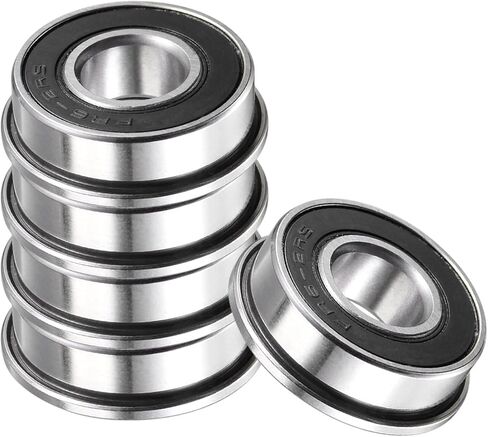 5pcs FR6-2RS Flanged Ball Bearing - [3/8x7/8x9/32 inch] Replacement Wheel Bearings for Wheelbarrow Lawnmower Truck Axle Use, Chrome Steel, ABEC1 in Saudi Arabia