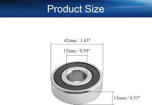 Bettomshin 1Pcs S6901-2RS Deep Groove Ball Bearing, 12x24x6mm Double Sealed 440C Stainless Steel P0, Deep Groove Rolling Bearings in Saudi Arabia