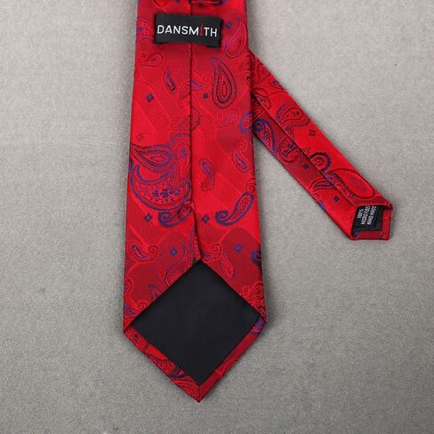 Dan Smith Red Tie For Wedding Tie Pocket Squares Feel Silk Pink Yellow Orange in Saudi Arabia