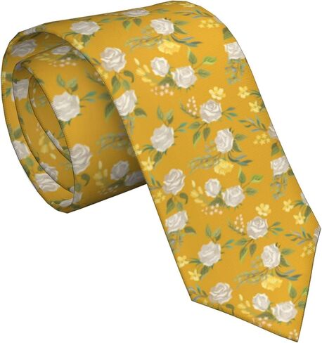 Men's Floral Tie Skinny Necktie for Weddings, Groomsmen, Dances in Saudi Arabia