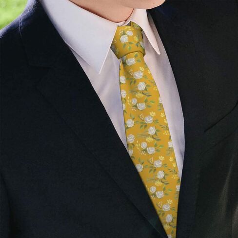 Men's Floral Tie Skinny Necktie for Weddings, Groomsmen, Dances in Saudi Arabia