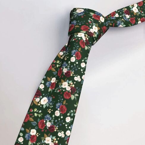 Men's Floral Tie Skinny Necktie for Weddings, Groomsmen, Dances in Saudi Arabia