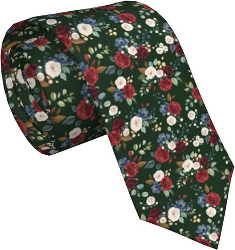 Men's Floral Tie Skinny Necktie for Weddings, Groomsmen, Dances in Saudi Arabia