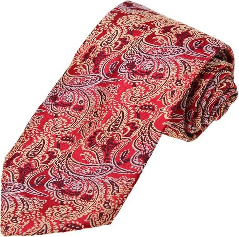 Dan Smith Red Tie For Wedding Tie Pocket Squares Feel Silk Pink Yellow Orange in Saudi Arabia