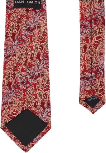 Dan Smith Red Tie For Wedding Tie Pocket Squares Feel Silk Pink Yellow Orange in Saudi Arabia