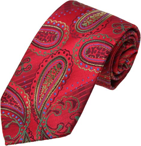 Dan Smith Red Tie For Wedding Tie Pocket Squares Feel Silk Pink Yellow Orange in Saudi Arabia