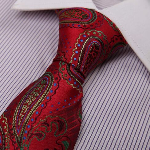 Dan Smith Red Tie For Wedding Tie Pocket Squares Feel Silk Pink Yellow Orange in Saudi Arabia