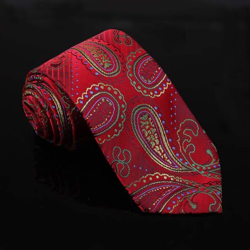 Dan Smith Red Tie For Wedding Tie Pocket Squares Feel Silk Pink Yellow Orange in Saudi Arabia