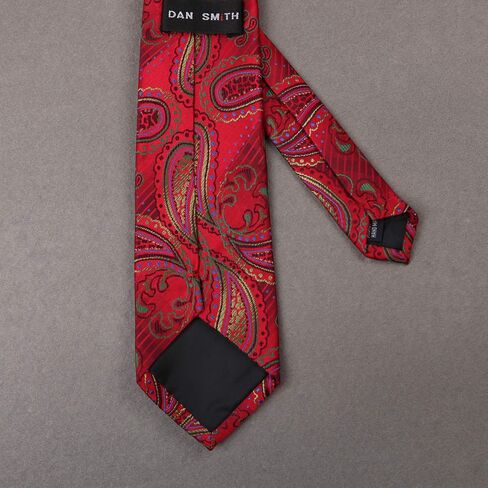 Dan Smith Red Tie For Wedding Tie Pocket Squares Feel Silk Pink Yellow Orange in Saudi Arabia