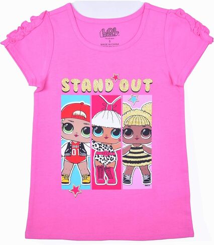 LOL Surprise Girls’ Short Sleeve T-Shirt and Leggins Set for Little Kids – Pink/Blue/Grey in Saudi Arabia