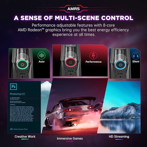 KAMRUI [كمبيوتر ألعاب] Ryzen Mini PC، كمبيوتر مكتبي صغير AMD Ryzen 7 5800U، 16 جيجابايت DDR4 512 جيجابايت NVME SSD كمبيوتر مكتبي صغير، كمبيوتر صغير للألعاب WiFi6/BT5.2، مصابيح 4K UHD/RGB، 3 أوضاع قابلة للتعديل in Kuwait