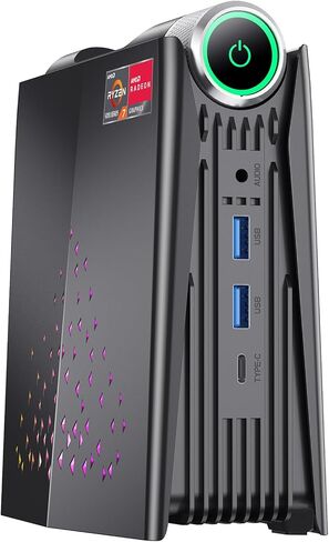 KAMRUI [كمبيوتر ألعاب] Ryzen Mini PC، كمبيوتر مكتبي صغير AMD Ryzen 7 5800U، 16 جيجابايت DDR4 512 جيجابايت NVME SSD كمبيوتر مكتبي صغير، كمبيوتر صغير للألعاب WiFi6/BT5.2، مصابيح 4K UHD/RGB، 3 أوضاع قابلة للتعديل in Kuwait