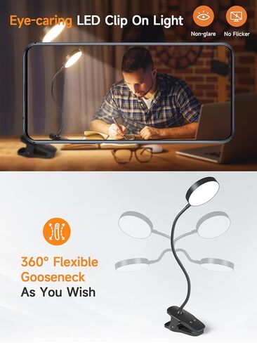 Mubarek Reading Lamp 400LM 36 LED Reading Light, USB Rechargeable Battery Operated Table Lamp, 5 Livels Brightness LED Desk Lamp,5Color Touch Control Reading Lamps for Bedside,Reading Light for Study in Saudi Arabia