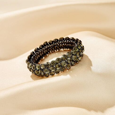Flyonce Bridal Bracelet for Wedding, Sparkly Crystal Rhinestone Stretch Bracelets for Women Girls in Saudi Arabia