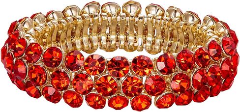 Flyonce Bridal Bracelet for Wedding, Sparkly Crystal Rhinestone Stretch Bracelets for Women Girls in Saudi Arabia