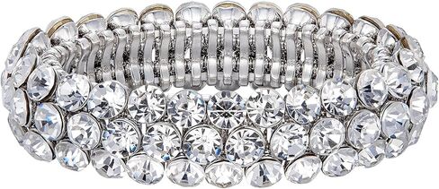 Flyonce Bridal Bracelet for Wedding, Sparkly Crystal Rhinestone Stretch Bracelets for Women Girls in Kuwait