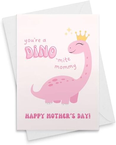 Mother's Day card from kid/toddler/baby/kids, Dinosaur mother's day card, cute mothers day card, kid mother's day card, Happy mother's day [00706] in Saudi Arabia