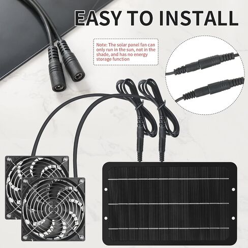 Riakrum Solar Powered Fan Solar Panel Dual Fans Kit 10w 12v Solar Exhaust Fan Outdoor Waterproof Solar Exhaust Fan for Greenhouse Chicken Coop Pet House Sheds Window(1 Set) in Saudi Arabia