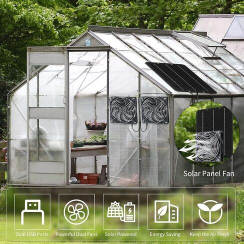 Riakrum Solar Powered Fan Solar Panel Dual Fans Kit 10w 12v Solar Exhaust Fan Outdoor Waterproof Solar Exhaust Fan for Greenhouse Chicken Coop Pet House Sheds Window(1 Set) in Saudi Arabia