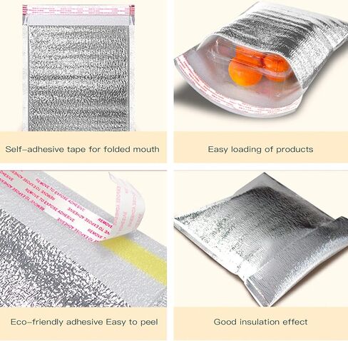 أكياس عازلة، 15 قطعة من أكياس الطعام الحرارية للاستعمال مرة واحدة، بطانات صندوقية حرارية، بطانات صندوقية معدنية، بطانات صندوقية معزولة ذاتيًا، مغلفات، وسائد بريدية، حقائب شحن معزولة in Kuwait