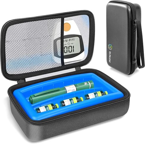 حقيبة سفر مبرد الأنسولين حقيبة حمل قلم الأنسولين لأدوية مرضى السكري مع حزمة ثلج قابلة لإعادة الاستخدام in Kuwait