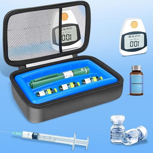 حقيبة سفر مبرد الأنسولين حقيبة حمل قلم الأنسولين لأدوية مرضى السكري مع حزمة ثلج قابلة لإعادة الاستخدام in Kuwait